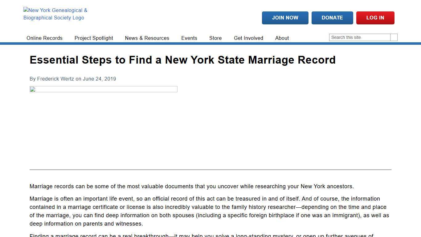 Essential Steps to Find a New York State Marriage Record New York Genealogical & Biographical Society