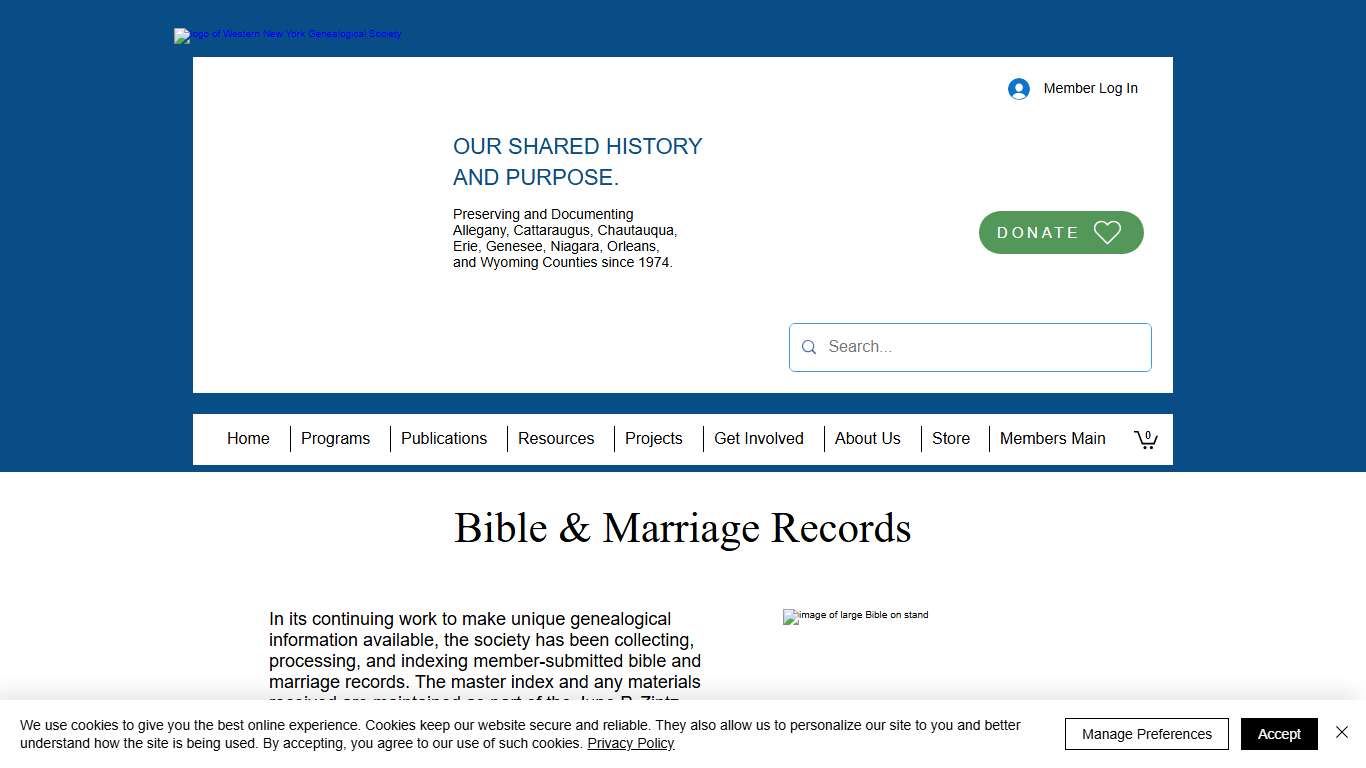 Bible & Marriage Records Western New York Genealogical Society (WNYGS)